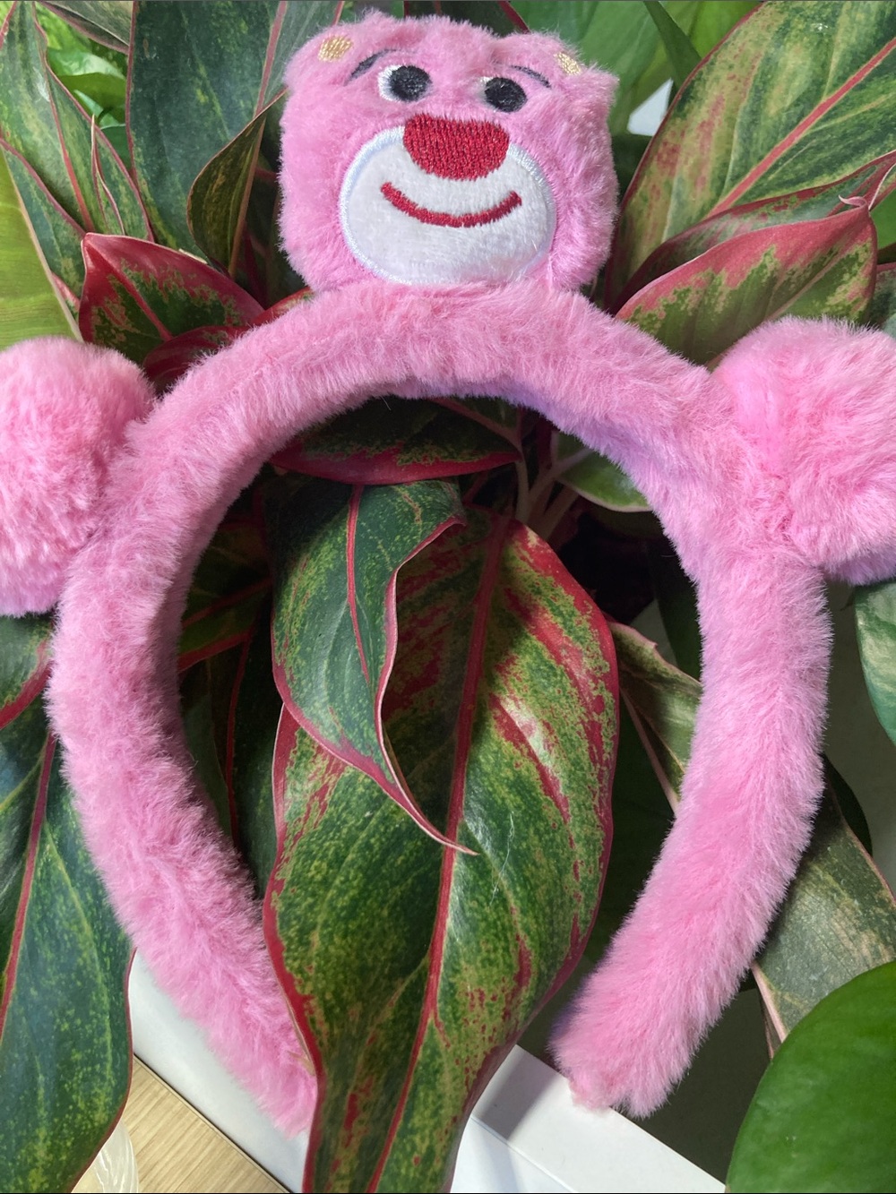 Plush Pink Bear Ear Headband for Kids